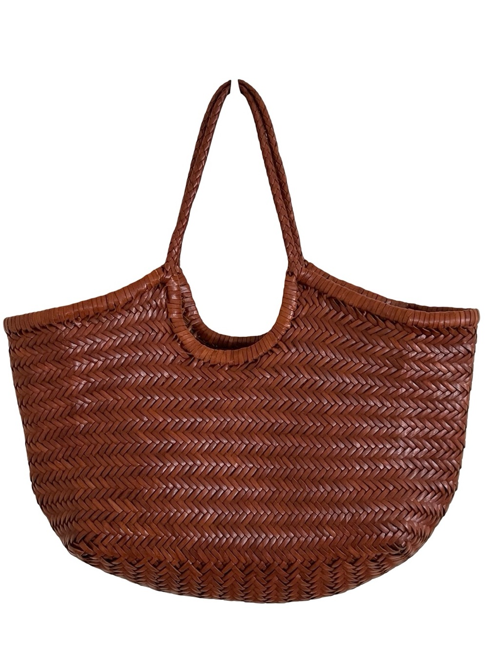 Dragon Diffusion Nantucket Brown Tan Woven Tote Bag